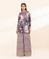 Unstitched Women's Embroidered Lawn Purple Two Piece Suit